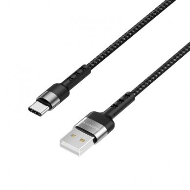 USB kabelis Borofone BX34 Type-C 1.0m juodas 2