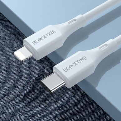 USB kabelis Borofone BX49 PD Type-C į Lightning 1.0m baltas 2