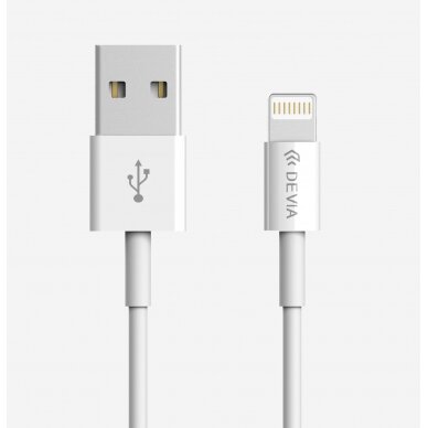 USB kabelis Devia Smart Lightning 2.0m baltas 1