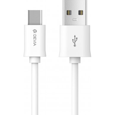 USB kabelis Devia Smart Type-C 2.0m baltas 1