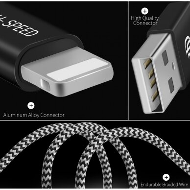 USB kabelis Dux Ducis K-ONE Lightning FastCharging 1.0m 4