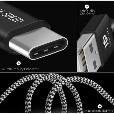 USB kabelis Dux Ducis K-ONE Type-C FastCharging 2.0m 2