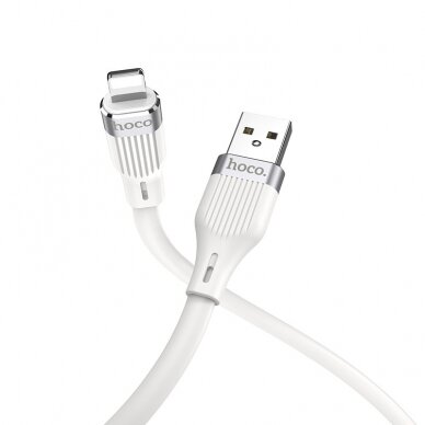 USB kabelis Hoco U72 Lightning 1.2m silikoninis baltas 3