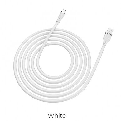 USB kabelis Hoco U72 Type-C 1.2m silikoninis baltas