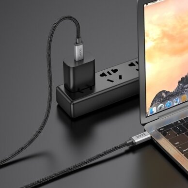 USB kabelis Hoco US06 USB3.2 100W Type-C 1.0m juodas 3