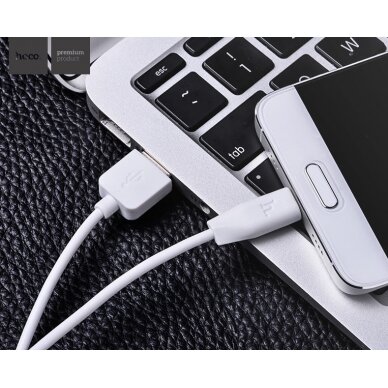 USB kabelis Hoco X1 Lightning 1.0m baltas 2