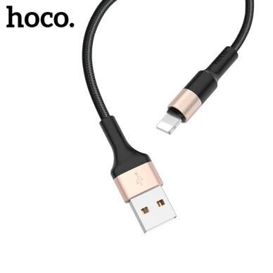 USB kabelis Hoco X26 Lightning 1.0m juodas-auksinis 2