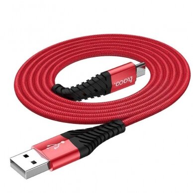USB kabelis Hoco X38 FastCharging MicroUSB, raudonas-juodas 1.0m 1