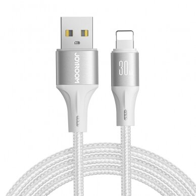 USB kabelis Joyroom SA25-AL3 USB to Lightning 3A 1.2m baltas
